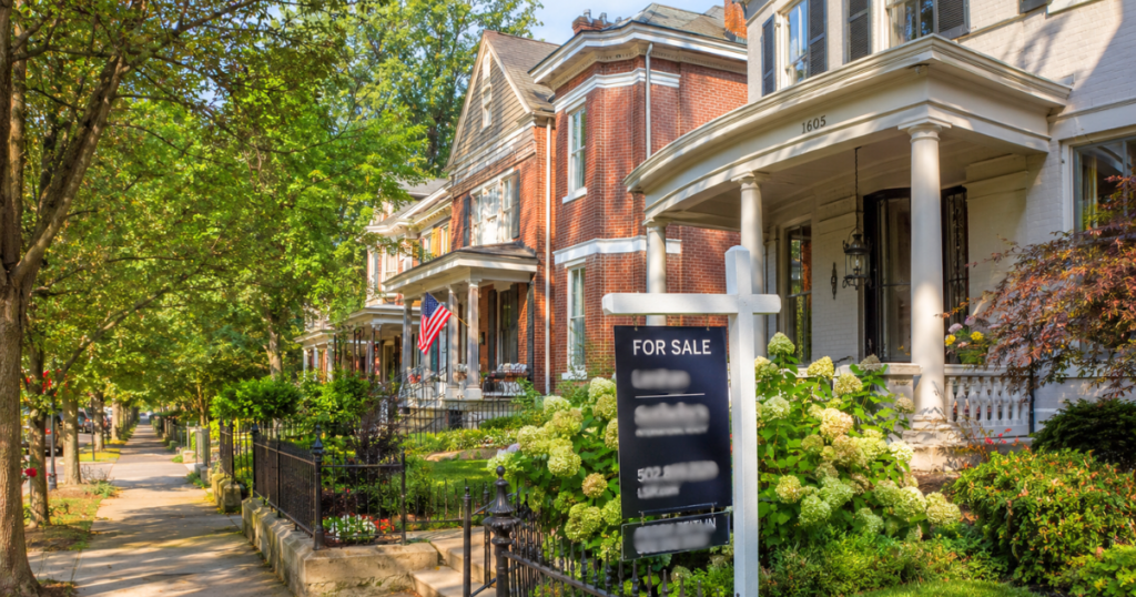 Louisville, Kentucky neighborhood street with homes for sale, representing July 2026 housing market trends